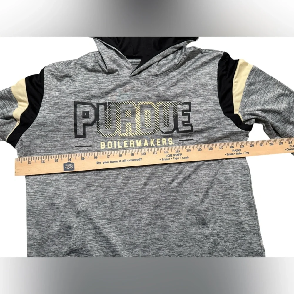 Colosseum Purdue Boilermakers hooded‎ t-shirt Youth Long Sleeve gray youth XL